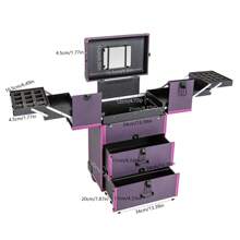 LOYALHEARTDY Rolling Makeup  Case, Lockable Portable Cosmetic Organizer Trolley, Large Make Up Cosmetic Orgainzer - 紫色 - 查看 11