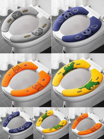 浴室马桶座垫 - 马桶座垫套防滑软垫马桶座圈加热器，柔软，舒适，可清洗，易于安装，可重复使用马桶盖套