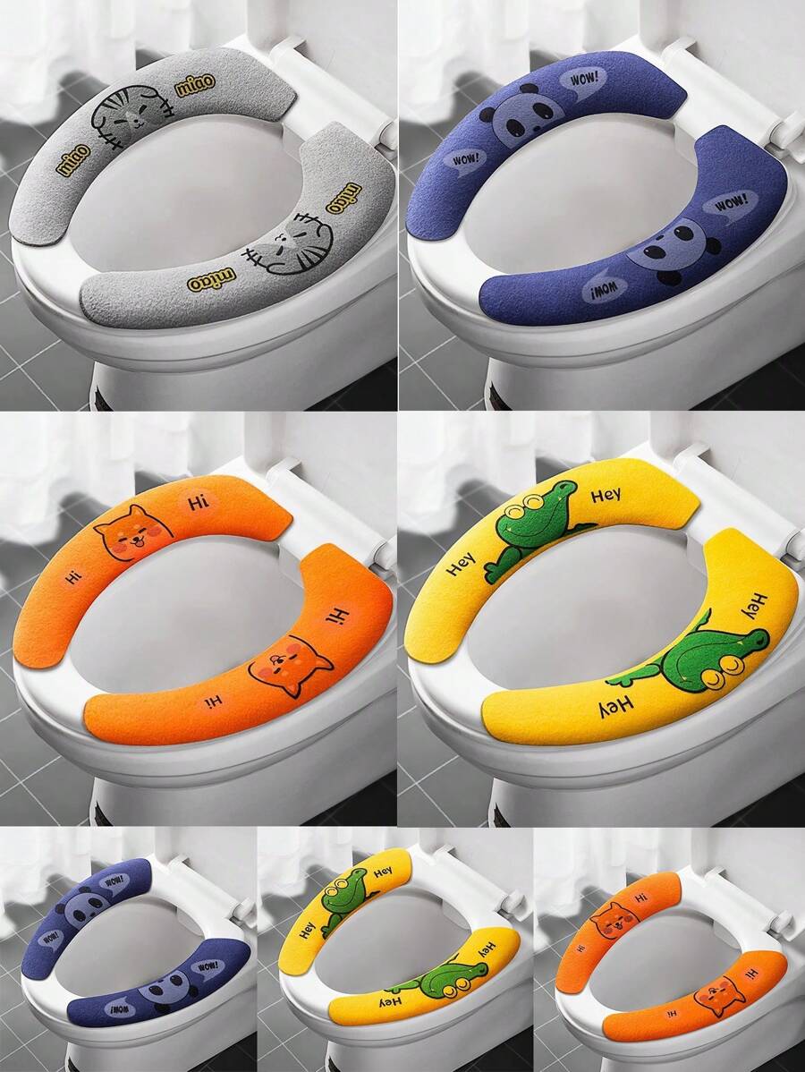 浴室马桶座垫 - 马桶座垫套防滑软垫马桶座圈加热器，柔软，舒适，可清洗，易于安装，可重复使用马桶盖套