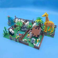 MOC Small Particle Assembly Building Blocks Farm Manor Ranch Field Scene Combination Sheep Pen Cowshed Chicken Coop Panda Bamboo Grove DIY Building Blocks Toy - Multicolor - View 12
