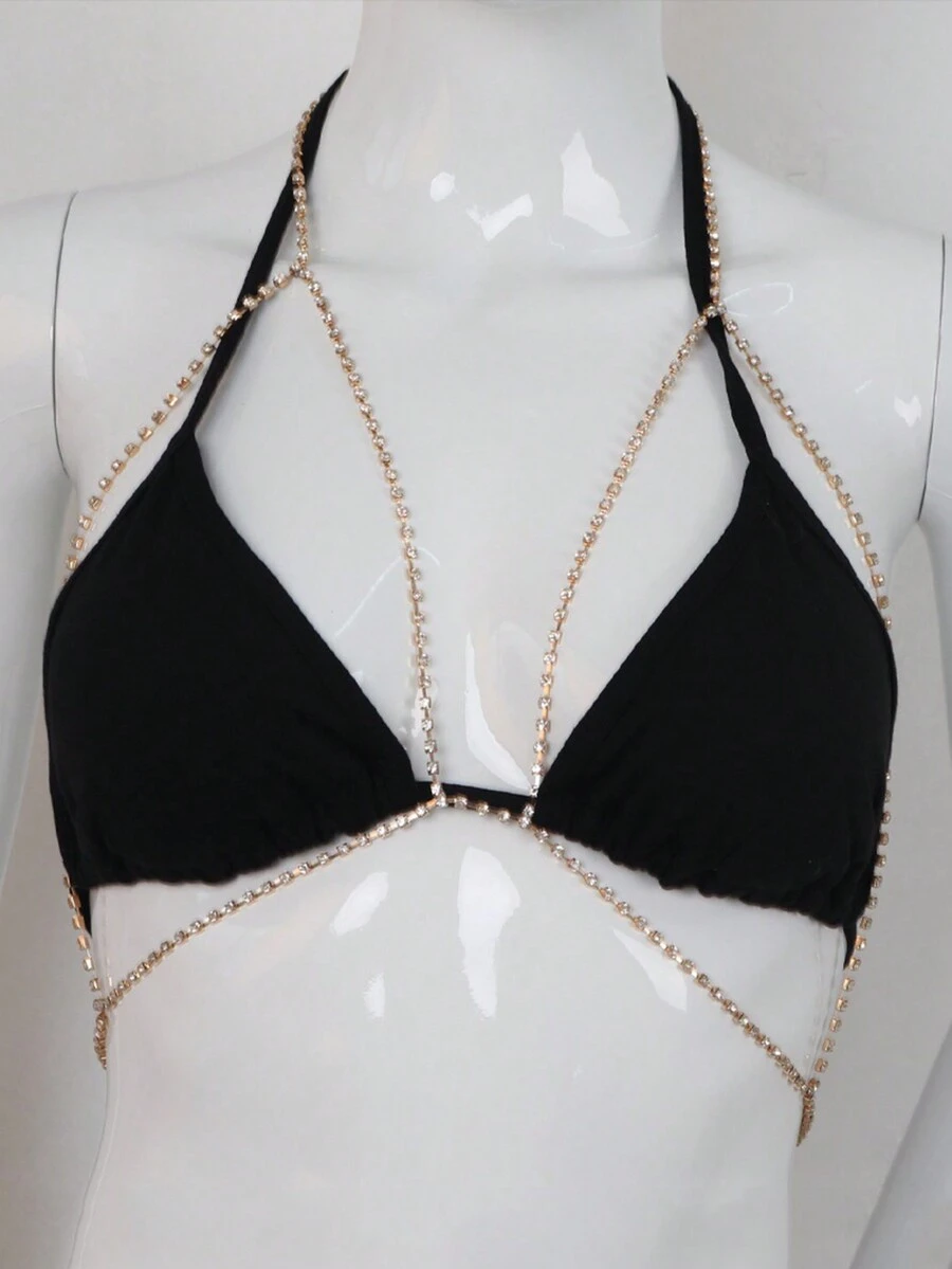 1 buc. Accesoriu pentru bikini cu lanț pentru corp versatil cu strasuri