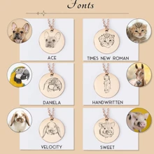 [定制]个性化照片项链 - 个性化珠宝，肖像项链，照片激光雕刻项链纪念礼物 - 彩色 - 查看 9