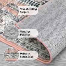 Boho Washable Runner Rug Entryway Rug Vintage Tri-Bal Non Slip Kitchen Rugs Bathroom Rugs Soft Rugs For Bedroom Throw Rugs Stain Resistant Carpet For Laundry Hallway - 橙色-8*10FT - 查看 5
