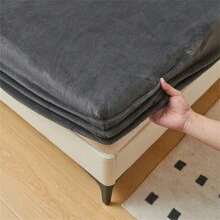Simple Solid Color Milk Fleece Fitted Sheet Suitable For Year-Round Bedroom Use