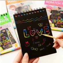 50/100 Pieces Magic DIY Scratch-Off Paper, Scratch-Off Rainbow Art Paper Scratch-Off Kit With 5 Sticks For People Birthday Party Holiday Gifts - Black - View 8