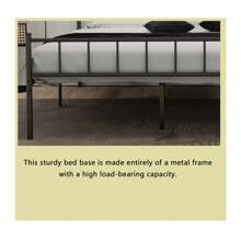 Industrial Style Metal Platform Bed Frame,14 Inch Black Bed Frame,Storage Space Under Bed Frames, Heavy Duty Steel Slat Support, No Box Spring Needed, Easy Assembly - Black - View 5