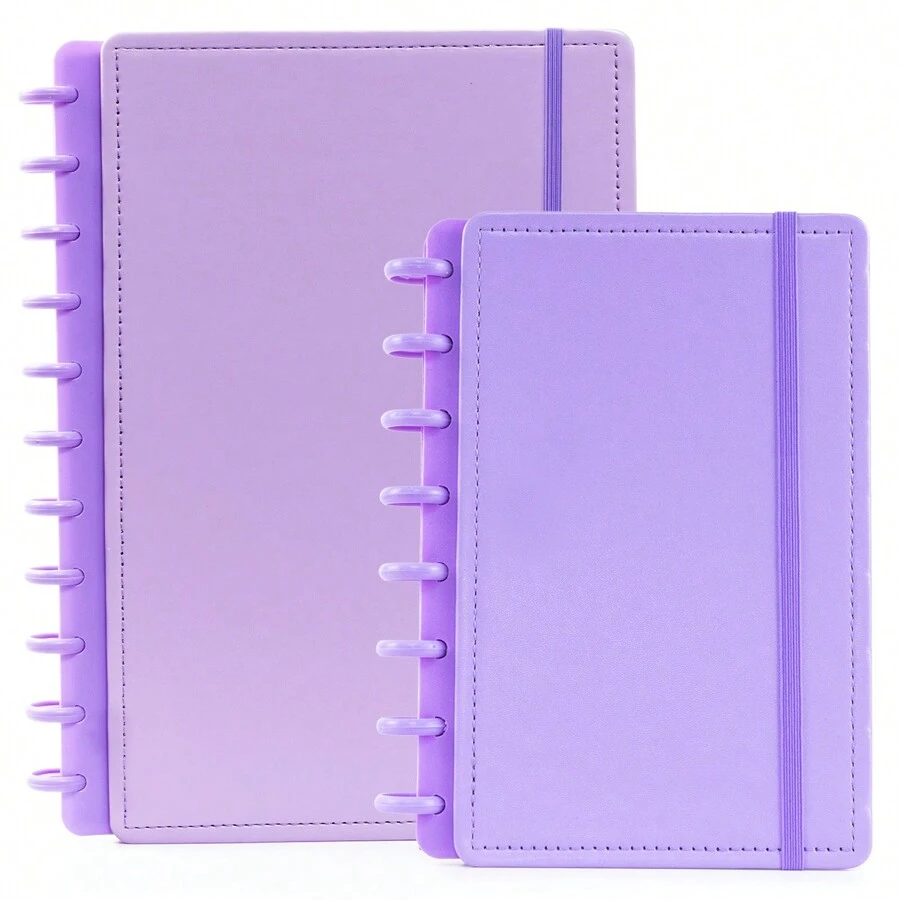 Smart Notebook Kit Large A4+A5 Refill Sheet Hard Cover Discs Notes Lined Planner Colors - Purple - View 1