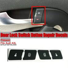 Left+Right Car Door Lock Control Switch Button Repair Kit, Matte Black Sticker Decals For Audi A3L Car Accessories - Black - View 1