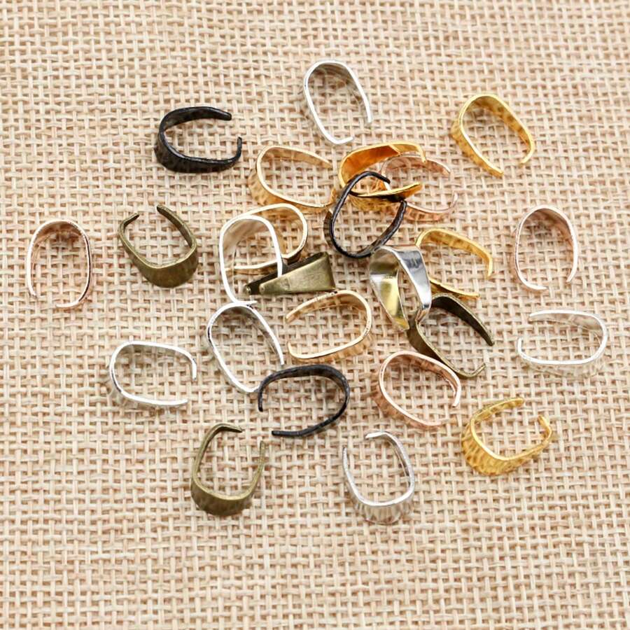 50pcs Pendant Clips Pinch Bail Clasps Buckle Charm Necklace Hook Connector For DIY Jewelry Making Accessories Findings - Pinch Bail - View 1