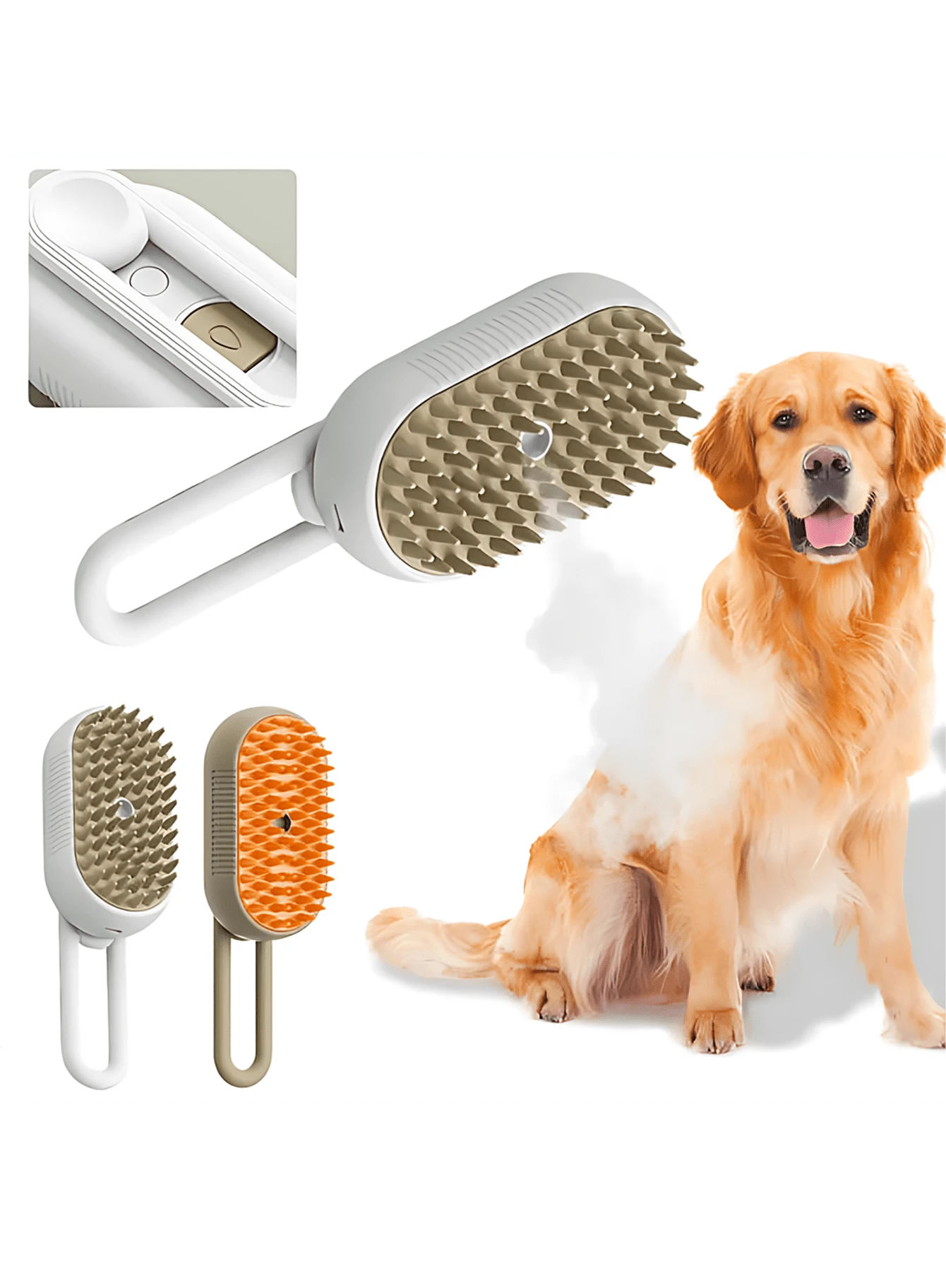 1pc Escova de cachorro a vapor Escova elétrica de spray para pelos de ...