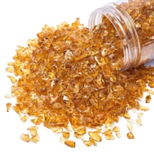 High Luster Fire Glass Gravel Stone Glitter,Broken Glass,Fire Gems Chips,Crushed Glass For Fire Pit Epoxy Crafts Resin Art Aquarium Garden Decoration,3-6mm,1-Pound Jar