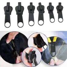 3 Sizes 6PCS Universal Instant Fix Zipper Repair Kit Replacement Zip Slider Teeth Rescue Sewing Clothes Bag Zippers Tool Accessories - Black - View 9