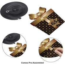 Happy 65th Birthday Party Hanging Swirls Streams Ceiling Decorations, Celebration 65 Foil Hanging Swirls With Cutouts For 65 Years Old Black And Gold Birthday Party Decorations Supplies - Gold - View 4