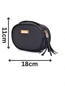Women's Bag Kit 2 Pieces Medium Square Caramel Crossbody + Small Oval Black Crossbody - Nhiều màu - Xem 4