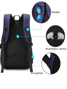 Asge The Boy Has A Receipt In His Backpack For Children As A Quickie For School Bags For Middle School Students - Purple - View 5