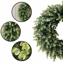 1pc, Simple Door Decoration Diy Wreath, Eucalyptus Leaves, Ukulele Fake Flower, Simulation Wreath, Thanksgiving Decorations Best Gifts Birthday Home Decor Christmas Decorations Room Decor Christmas Winter Christmas Decorations Home Christmas Gifts Christmas Decor