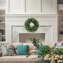 1pc, Simple Door Decoration Diy Wreath, Eucalyptus Leaves, Ukulele Fake Flower, Simulation Wreath, Thanksgiving Decorations Best Gifts Birthday Home Decor Christmas Decorations Room Decor Christmas Winter Christmas Decorations Home Christmas Gifts Christmas Decor