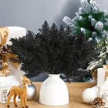 10pcs/Set Tree Spray, Glitter Artificial Pine Needle Branches For Xmas Party Decoration, Faux Leaves For DIY Wreaths Home Decor, Suitable For Trees, Wreaths, Garlands - Battery-Free Holiday Decor For New Year, Wedding, Valentine Day, Gift,Fake Plants Christmas Decorations Room Decor Christmas