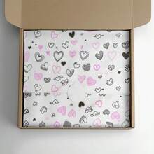 100 Sheets Premium Tissue Paper 35x50cm Heart Print - 粉色 - 查看 1