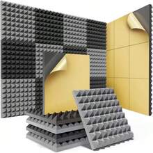 12入組/24入組12x12x2英寸高彈性吸音棉板，適用於兒童房、直播間、音樂錄音室、家庭裝飾和聲學處理。 - 彩色 - 查看 9