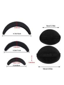 4pcs Fluffy Sponge Invisible Hair Comb Hair Pad Black Hair Clip Insertion Tool Kit Suitable For Women Girls DIY Hairstyle, Hair Accessories, Wedding, Bride Hair Styling, Side Comb - Black - View 8