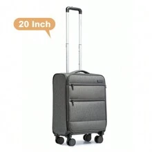 20 英寸轻便随身携带软质行李箱，带 TSA Lock 笔记本电脑隔层和 4 个旋转轮，商务旅行行李箱，男女皆宜，手提箱，耐用旅行行李箱 - 灰色 - 查看 1