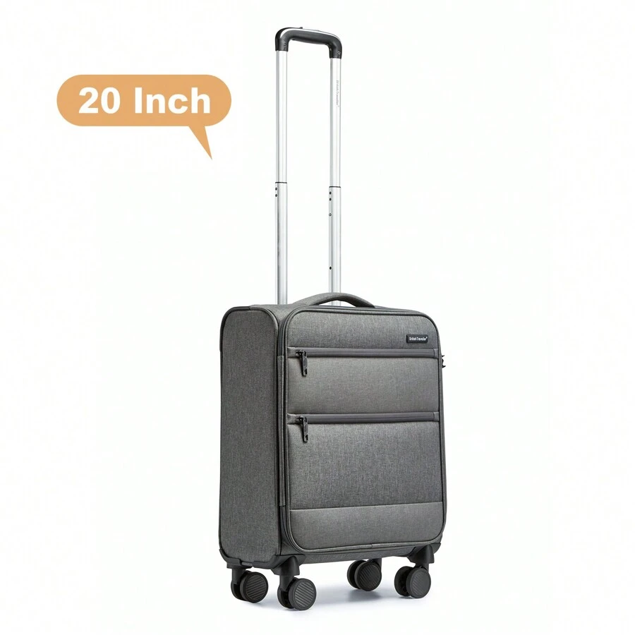 20 英寸轻便随身携带软质行李箱，带 TSA Lock 笔记本电脑隔层和 4 个旋转轮，商务旅行行李箱，男女皆宜，手提箱，耐用旅行行李箱 - 灰色 - 查看 1