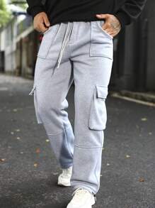 Men's Casual Cargo Pocket Sweatpants, Loose Fit, Autumn/Winter