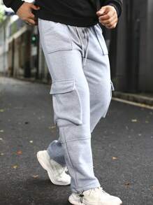 Men's Casual Cargo Pocket Sweatpants, Loose Fit, Autumn/Winter