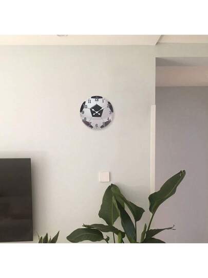 Sports Themed Wooden ative Wand Klok Set, Silent Quartz Living Room, Bedroom, Center, Friends, 10in, 12in, 14in, 16in (No Battery Included),Home ,Room Birthday Graduation Bedroom Dormitory Back To School view 6