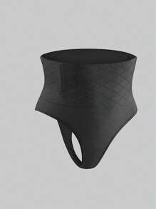 قطعة واحدة سيدات شكل الجسم السيطرة على البطن السراويل مع تصميم سروال شكل الفتاة ، مناسب للارتداء اليومي ، كندر - الأسود - مشاهدة 2