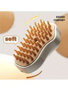 1 件，蒸汽猫刷，三合一电动宠物美容工具，便携式硅胶自清洁蒸汽刷，适用于猫和狗，舒适按摩和脱毛，护发，爪子设计，咖啡色随机发送，电池：150mAh - 彩色 - 查看 4