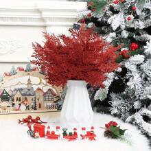 10pcs/Set Tree Spray, Glitter Artificial Pine Needle Branches For Xmas Party Decoration, Faux Leaves For DIY Wreaths Home Decor, Suitable For Trees, Wreaths, Garlands - Battery-Free Holiday Decor For New Year, Wedding, Valentine Day, Gift,Fake Plants Christmas Decorations Room Decor Christmas