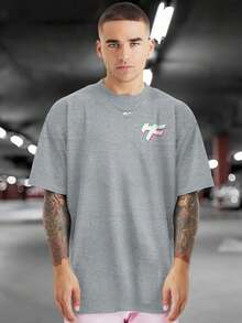 T-Shirt With Front And Back Print SHOWDOWN SIDE 100% Cotton GPJ1 - 灰色 - 查看 2