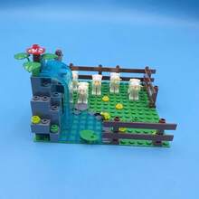 MOC Small Particle Assembly Building Blocks Farm Manor Ranch Field Scene Combination Sheep Pen Cowshed Chicken Coop Panda Bamboo Grove DIY Building Blocks Toy - Multicolor - View 8