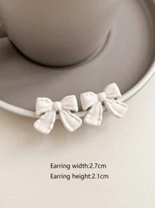 1 cặp bông tai đính nơ thời trang độc đáo được sơn giản dị và đơn giản cho ngày lễ tình nhân, mẹ, mẹ, ngày của mẹ, quà tặng - Hoa tai - Xem 20