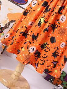 Trang phục hóa trang Halloween hình bí ngô và mèo đen cho bé gái - trái cam - Xem 5