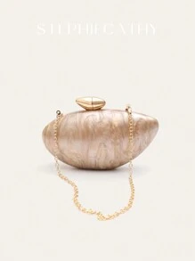 STEPHIECATHY Women's Glamorous Elegant Acrylic Clutch Magnet Closure Long Chain Shoulder Cross Body Evening Bag For Dinner Cocktail Party Banquet Dating Gift, Perfect For Party Wedding Prom Dinner/Banquet, Matching With Holiday Party Dress Evening Dress & Sequin Dress - Coffee Brown - View 6