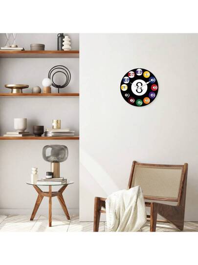 Sports Themed Wooden ative Wand Klok Set, Silent Quartz Living Room, Bedroom, Center, Friends, 10in, 12in, 14in, 16in (No Battery Included),Home ,Room Birthday Graduation Bedroom Dormitory Back To School view 7