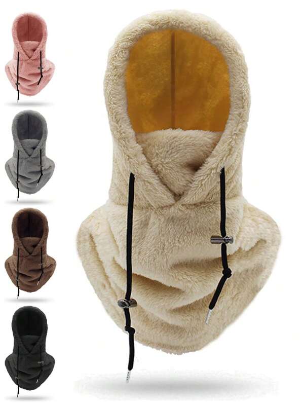 1 pièce Cache-cou, cagoule et masque facial épais, coupe-vent et thermique pour sports de plein air