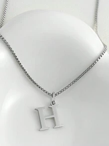 Magic Fish 1pc Classic 26 Alphabet Letter Necklace A-Z Initial Pendant Necklace Stainless Steel Jewelry Gift, Suitable For Daily Wear