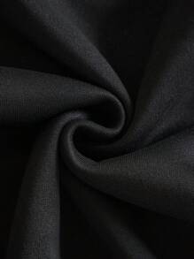 男士休闲字母印花连帽运动衫，百搭健身通勤 - 黑色 - 查看 4