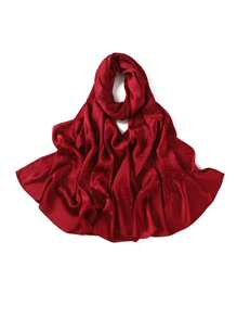 1 Peça Acessórios de Abaya de Alta Qualidade em Cor Sólida para Senhoras, Lenço de Crepe de Cetim de Seda com Brilho de Pedrinhas Strass, Xale Brilhante e Cintilante, Faixa para Cabeça de Mulher