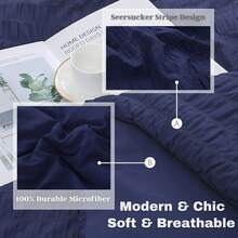 Seersucker Sage Green Comforter Full Size Comforter Sets, Sage Green Comforter Set Full, Sage Comforter Set Full Sage Comforter Full Size Bed Comforter Sets,Sage Green Full Size Comforter Set - Navy Blue - View 5