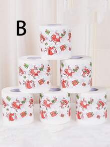 1 Cuộn giấy vệ sinh chủ đề lễ hội Giáng sinh in giấy vệ sinh bột gỗ quà tặng lễ hội cuộn ông già Noel tuần lộc đồ dùng trang trí, nhà bếp, phòng tắm, nhà, đồ dùng gia đình - Nhiều màu - Xem 15