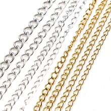 2 Meters Stainless Steel Gold Color Long Chains Bulk For Neklace Bracelet DIY Jewelry Findings Making Accessories Findings - Steel Chains - View 1