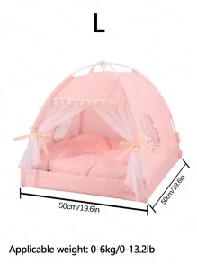 1 pieza Tienda para mascotas con estampado floral, diseño delgado y transpirable lavable, adecuado para gatos y perros pequeños, se puede usar tanto en interiores como en exteriores, para todo el año
