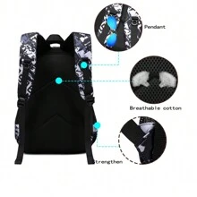Asge The Boy Has A Receipt In His Backpack For Children As A Quickie For School Bags For Middle School Students - 灰色 - 查看 6