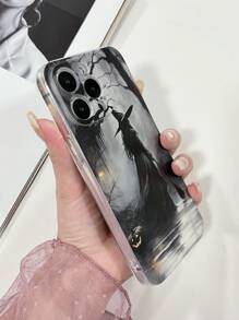 1 Peça Capa de Telefone Protetora de TPU com Elementos Minimalistas de Halloween Impressos, Compatível com Apple, Compatível com Samsung, Compatível com Pixel 6a 5G - Transparente - Visão 3