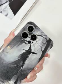 1 Peça Capa de Telefone Protetora de TPU com Elementos Minimalistas de Halloween Impressos, Compatível com Apple, Compatível com Samsung, Compatível com Pixel 6a 5G - Transparente - Visão 4